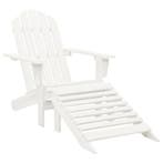 Tuinstoel met hocker hout wit, Verzenden, Nieuw