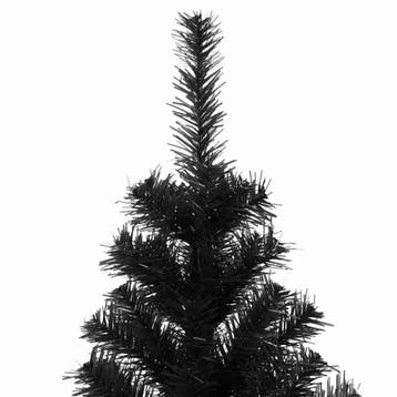 vidaXL Kunstkerstboom met standaard 240 cm PVC zwart, Verzenden, Nieuw