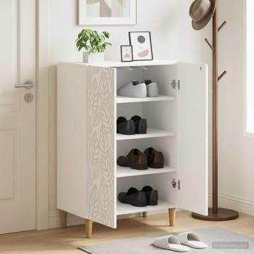 vidaXL Schoenenkast DELFT 59,5 x 39,5 x 90 cm Bewerkt hout, Verzenden, Nieuw