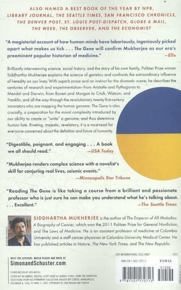 The Gene 9781501170713 Siddhartha Mukherjee, Boeken, Verzenden, Gelezen, Siddhartha Mukherjee
