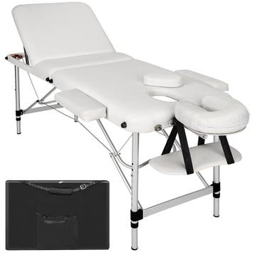 3 zones massagetafel met 5cm vulling en aluminiumframe - wit, Sport en Fitness, Verzenden, Nieuw
