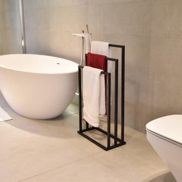 Design Handdoekenrek Zwart | 3 Hangers | Premium | Beste..., Ophalen of Verzenden, Nieuw, Zwart, Handdoekenrek