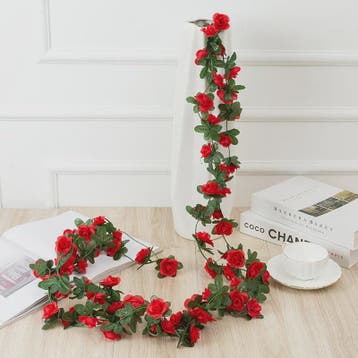 Kunstrozen Garland - Decoratieve Slier met Rozen en Bladeren, Verzenden