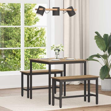 vidaXL Eettafels 80 x 80 x 75 cm Bewerkt hout Artisanaal, Verzenden, Nieuw
