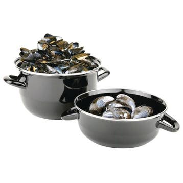 Mosselpan Zwart | Ø22 cm, Verzenden
