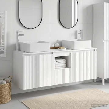 vidaXL Badkamerkastenset 3 st Wit 49,5 x 41 x 63 cm Bewerkt, Verzenden, Nieuw