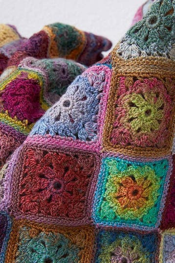 Haakpatroon Deken met granny squares in Lang Yarns Mille C, Ophalen of Verzenden, Nieuw