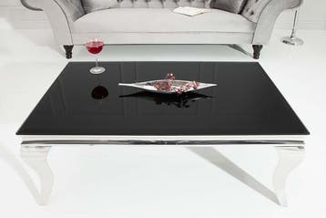Elegante salontafel MODERN BAROK 100cm zilver met zwart, Ophalen of Verzenden, Nieuw