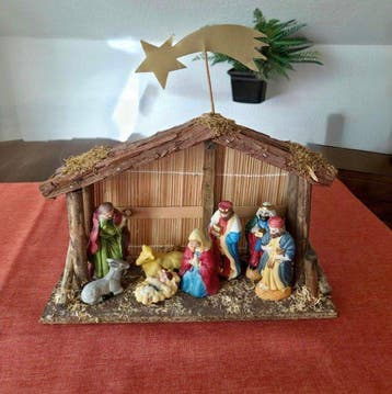 Handgearbeitete Weihnachtskrippe (10-teilig) mit, Nieuw