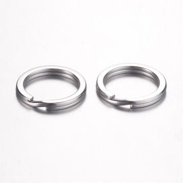 2 x RVS 304 Sleutelhanger ring  Ø 20 x 2,5mm, Ophalen of Verzenden, Nieuw, Bedel