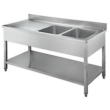 RVS Spoeltafel - 2x Bak Rechts - 1800mm breed - 700mm, Ophalen, Nieuw in verpakking