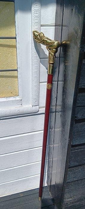 Wandelstok - Gepatineerd brons, Antiek en Kunst