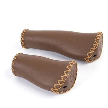 Handvatten | Velo | Handlz (13.5 cm, Leer, Bruin), Fietsen en Brommers, Fietsonderdelen, Verzenden, Nieuw, Velo