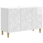 vidaXL Dressoir Hoogglans Wit 89 x 34,5 x 60 cm Bewerkt hout, Verzenden, Nieuw, Overige houtsoorten, Minder dan 50 cm
