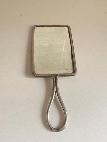 Handspiegel - Glas, Metaal - Omstreeks 1900