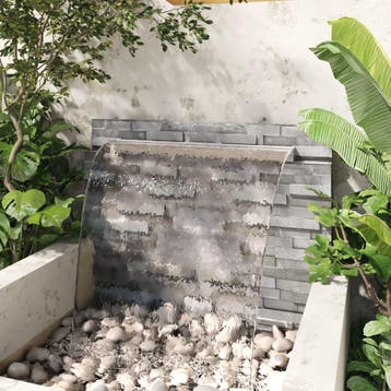 vidaXL Zwembadwaterval rechthoekig 110 cm roestvrij staal, Verzenden, Nieuw