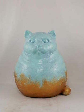 Vanessa Bonino - sculptuur, Gattone - 19 cm - Terracotta met