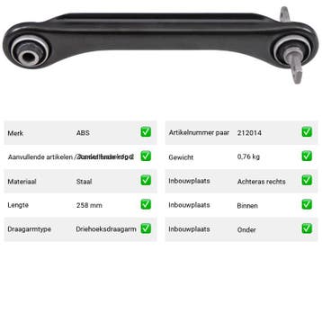 Draagarm Mitsubishi Carisma 1.8 MSX - 16V (DA) Van 1995-07 t, Verzenden, Nieuw, Mitsubishi