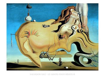 Kunstdruk Salvador Dali - Le Grand Masturbateur 80x60cm, Verzenden, Nieuw