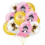 10 ballonnen Happy Dogs roze of blauw met goud en wit, Verzenden, Nieuw