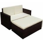 vidaXL 2-delige Loungeset met kussens poly rattan bruin, Verzenden, Nieuw, 2 zitplaatsen, Loungeset