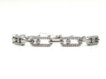 Messika - Armband - RIVIERE MOVE LINK - 18 karaat Witgoud -, Nieuw