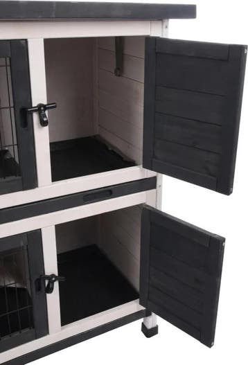 Konijnenhok Flamingo Combi 1 Rustic Grijs – Dubbel Houten., Verzenden, Nieuw, Overige typen