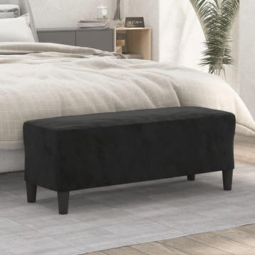 vidaXL Bankje 100x35x41 cm fluweel zwart, Verzenden, Nieuw, Stof, Minder dan 150 cm