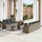 vidaXL Tuin Sofa Set met kussen met opslag met kussen 10 pcs, Verzenden, Nieuw, Rotan