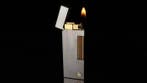 Dunill - Two-Tone Hairline Finish Pattern Rollagas Lighter -, Nieuw