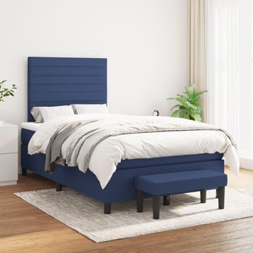vidaXL Boxspring met matras stof blauw 120x200 cm, Nieuw, Twijfelaar, 120 cm, 200 cm