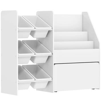 TRUUSK Speelgoedrek met 6 Bakken - Boekenplank - Rolbare Doo, Verzenden, Nieuw