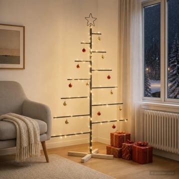 vidaXL Metalen kerstboom KUOPIO 150 cm Staal Zwart, Verzenden, Nieuw