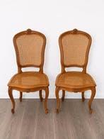Stoel (2) - Walnoot, cannage - jaren van de Louis XV-stijl, Antiek en Kunst