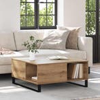 vidaXL Salontafel Artisan Eiken 80 x 80 x 36,5 cm Bewerkt, Verzenden, Nieuw, 50 tot 100 cm, Minder dan 50 cm