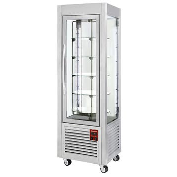 Panoramische vitrine, 5 draaiende plateaus, 360 LT, RVS., Verzenden, Nieuw in verpakking, Koelen en Vriezen