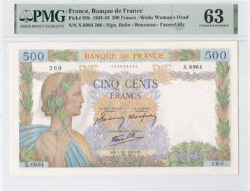 Frankrijk. - 500 Francs 1942 - Pick 95b (Zonder