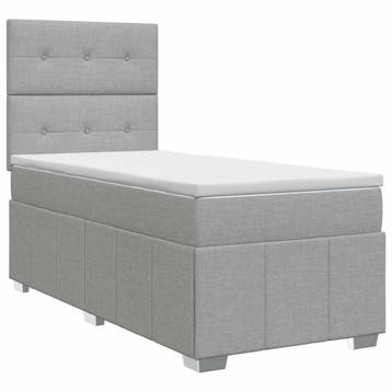vidaXL Boxspringbed met matras Lichtgrijs 80 x 200 cm Stof, Verzenden, Nieuw