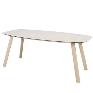 Manolo dining tuintafel printed ceramic 180x95xH75 cm latte, Ophalen of Verzenden, Nieuw