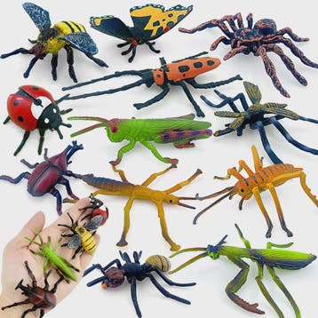 Realistische Insecten Speelgoed Set - Vlinder, Bij, Spin, Kr