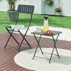 Tuintafel Vegårshei opvouwbaar 45x40x40 cm zwart [en.casa], Tuin en Terras, Tuintafels, Verzenden, Nieuw