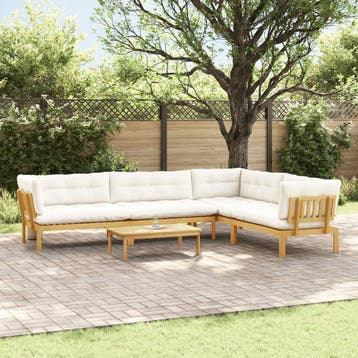 vidaXL 5 Stuk Garden Pallet Sofa Units Massief Acaciahout, Tuin en Terras, Verzenden, Nieuw, 5 zitplaatsen