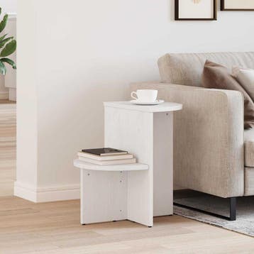 vidaXL Salontafel Wit 50 x 40 x 50 cm Massief grenenhout, Huis en Inrichting, Tafels | Salontafels, Minder dan 50 cm, Verzenden
