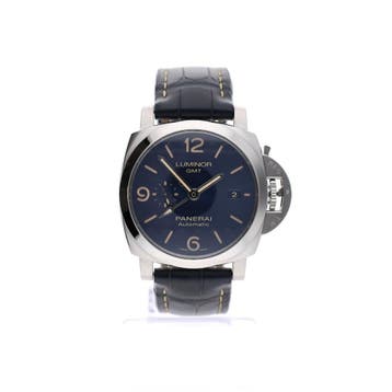 Panerai Luminor GMT PAM01033; Automatisch heren horloge, Overige merken, Leer, Polshorloge, Ophalen of Verzenden