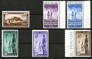 Italië - 1949-50 Romaanse Republiek, ERP en Radiodiffusie:, Gestempeld