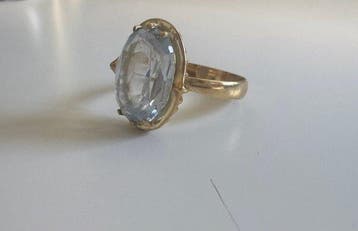 Ring - 18 karaat Geel goud Aquamarijn, Nieuw