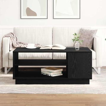 vidaXL Salontafel Zwart Eiken 102 x 55 x 43 cm Bewerkt hout, Verzenden, Nieuw, Overige houtsoorten, 50 tot 100 cm