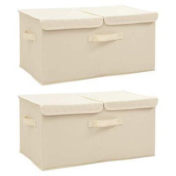 VidaXL opbergboxen, creme, 50 x 30 x 25 cm, Ophalen, Nieuw