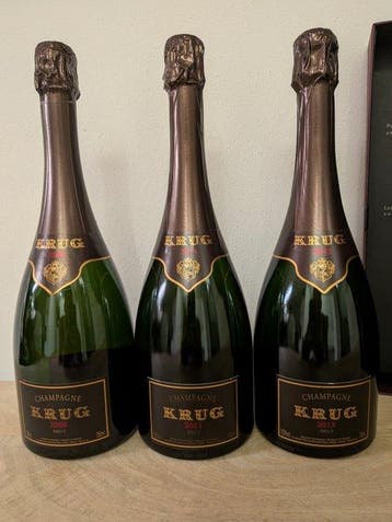 2000 Krug, Vintage - Champagne Brut - 3 Flessen (0.75 liter), Nieuw