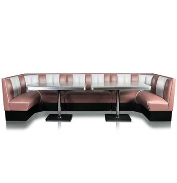 Bel Air Diner Booth Horseshoe Combinatie Dusty Rose, Huis en Inrichting, Ophalen, Gebruikt